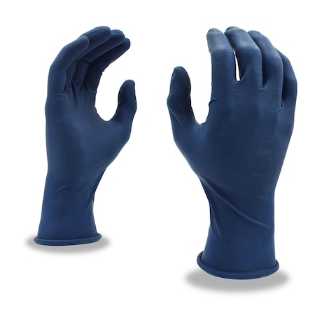 Cordova Dura-Cor, Disposable Gloves, 11 mil Palm, Latex, Powder-Free, L, 12 PK, Dark Blue 4030L